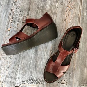 Dr Martens Cross Strap Sandal Wedge Oxblood sz11